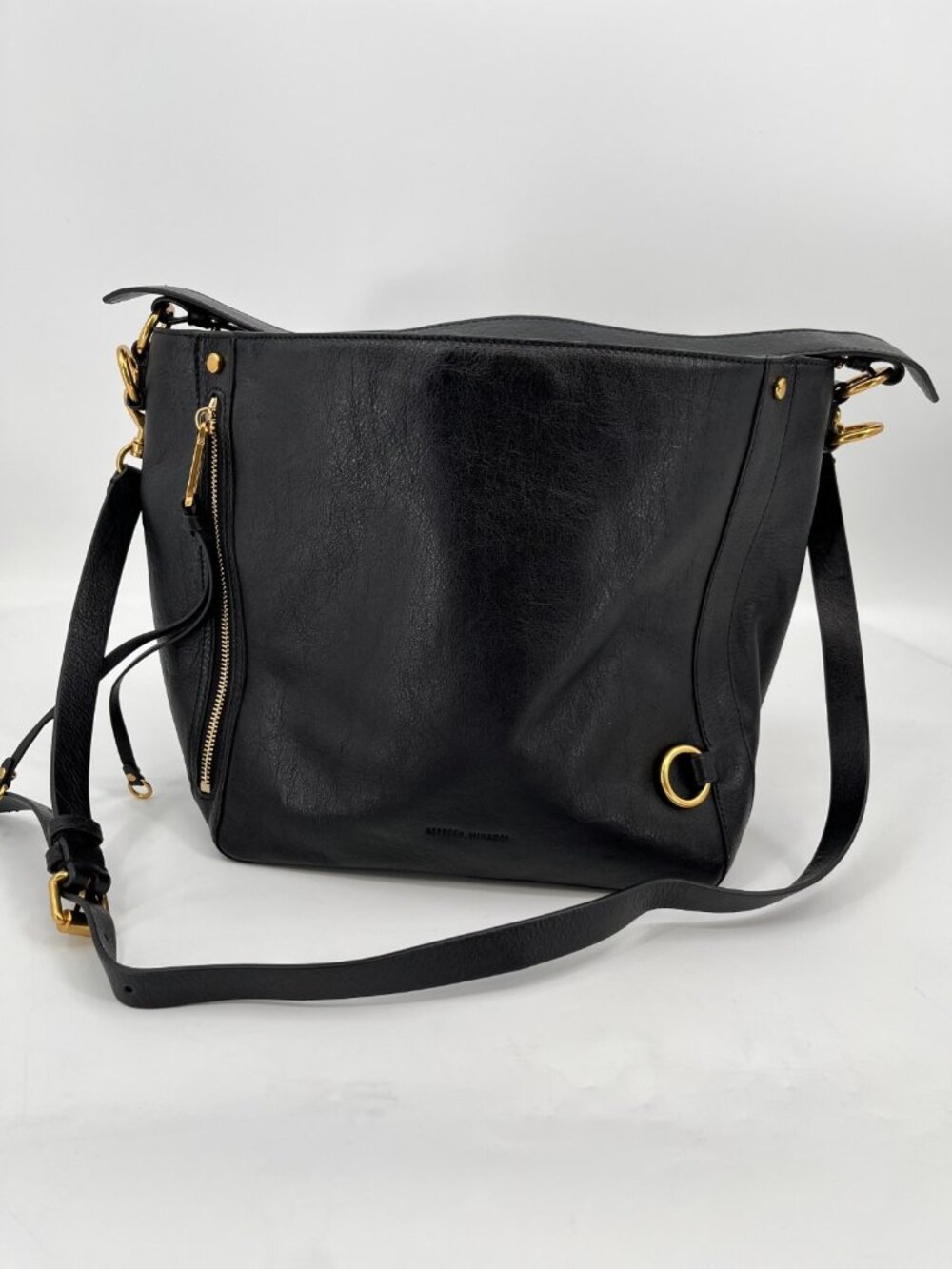 NWT Rebecca Minkoff MAB Leather Hobo Shoulder Crossbody Bag BLACK Suede